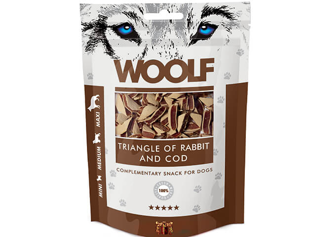 Woolf Rabbit & Cod Triangle 100g - Totteland.dk